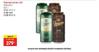 Spar Staropramen sör 0,5l ajánlat