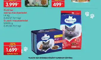 Spar PreVital száraz macskaeledel 1,4kg ajánlat