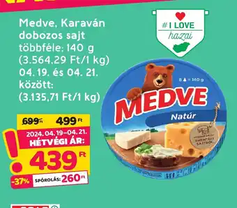 Spar Medve, Karaván dobozos sajt 140g ajánlat