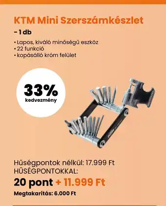 Spar KTM Mini Szerszámkészlet 1db ajánlat