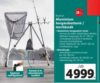 Lidl Rocktrail Alumínium horgászbottartó / merítőszák 1db ajánlat