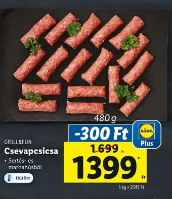 Lidl GRILL&FUN Csevapcsicsa 480g ajánlat