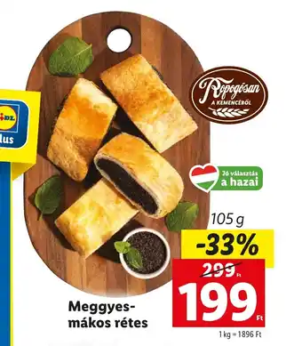 Lidl Meggyes- mákos rétes 105g ajánlat