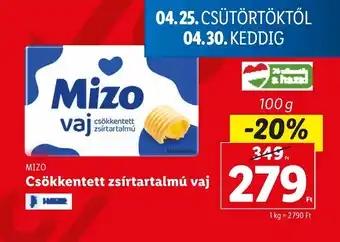 Lidl MIZO Csökkentett zsírtartalmú vaj 100g ajánlat