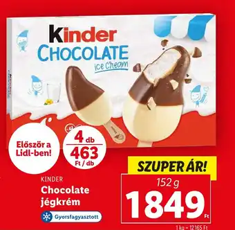 Lidl Kinder Chocolate jégkrém 152g ajánlat