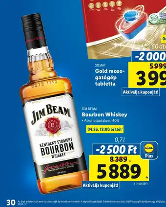 Lidl JIM BEAM Bourbon Whiskey 0,7l ajánlat