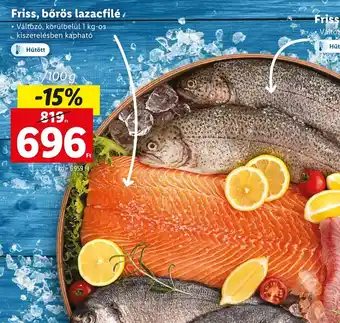 Lidl Friss, bőrös lazacfilé 100g ajánlat