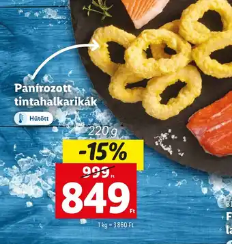 Lidl Panírozott tintahalkarikák 220g ajánlat