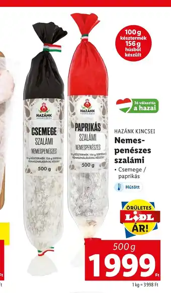 Lidl HAZÁNK KINCSEI Nemes- penészes szalámi 500g ajánlat