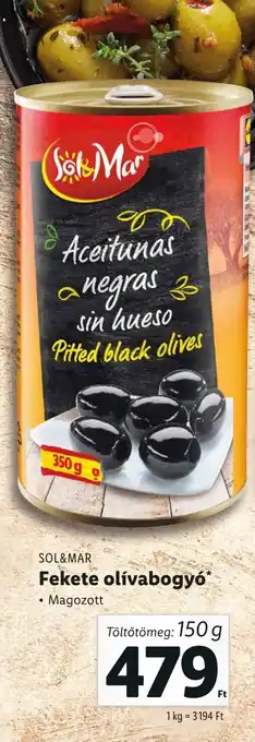 Lidl SOL&MAR Fekete olívabogyó 150g ajánlat