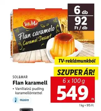 Lidl SOL&MAR Flan karamell 6x100g ajánlat