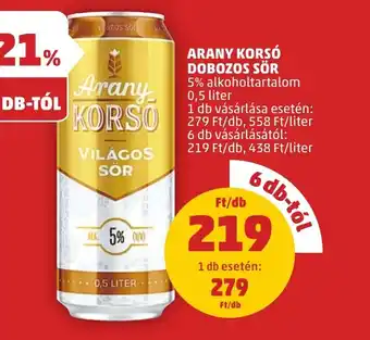 PENNY ARANY KORSÓ DOBOZOS SÖR 0,5l ajánlat