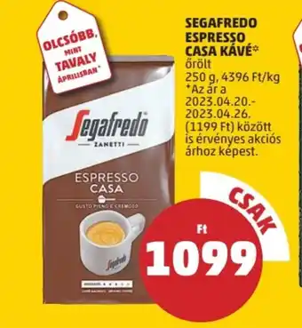 PENNY SEGAFREDO ESPRESSO CASA KÁVÉ 250g ajánlat