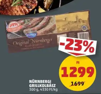 PENNY NÜRNBERGI GRILLKOLBÁSZ 300 g ajánlat