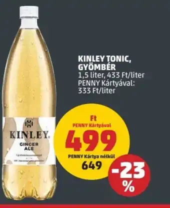 KINLEY TONIC, GYÖMBÉR 1,5 liter