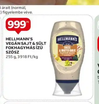 Auchan HELLMANN'S VEGÁN SAJT & SÜLT FOKHAGYMÁS ÍZŰ SZÓSZ 255g ajánlat