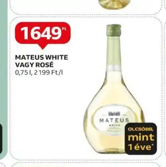 Auchan MATEUS WHITE VAGY ROSÉ 0,75l ajánlat