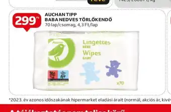 Auchan AUCHAN TIPP BABA NEDVES TÖRLŐKENDŐ 70lap ajánlat