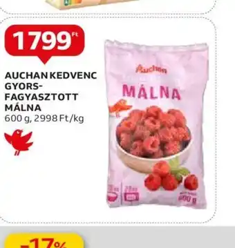 Auchan AUCHAN KEDVENC GYORS- FAGYASZTOTT MÁLNA 600g ajánlat