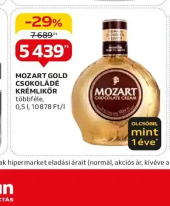 Auchan MOZART GOLD CSOKOLÁDÉ KRÉMLIKŐR 0,5l ajánlat