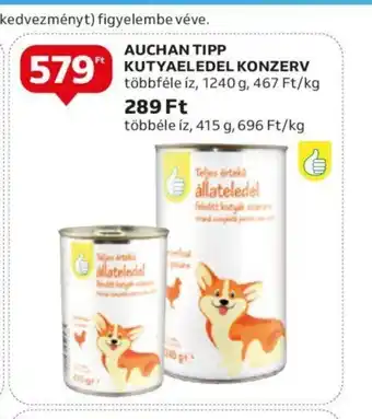 Auchan AUCHAN TIPP KUTYAELEDEL KONZERV 1240g ajánlat