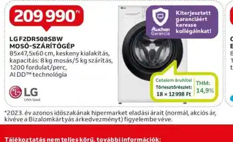 Auchan LG F2DR508SBW MOSÓ-SZÁRÍTÓGÉP ajánlat