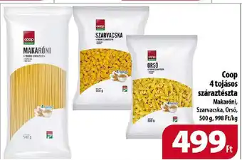 Coop Coop 4 tojásos száraztészta 500g ajánlat