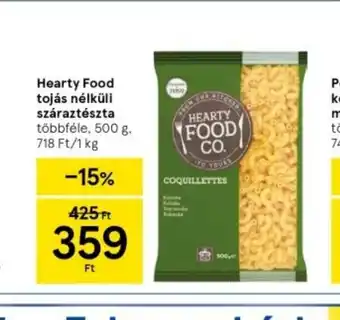 Tesco Hearty Food tojás nélküli száraztészta 500g ajánlat