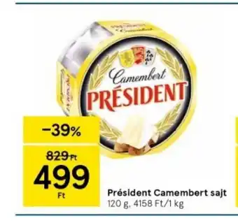 Tesco Président Camembert sajt 120 g ajánlat