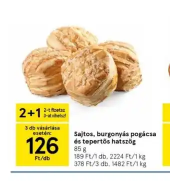 Tesco Sajtos, burgonyás pogácsa stepertős hatszög 85g ajánlat