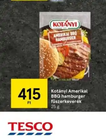 Tesco Kotányi Amerikai BBQ hamburger fűszerkeverék 25 g ajánlat