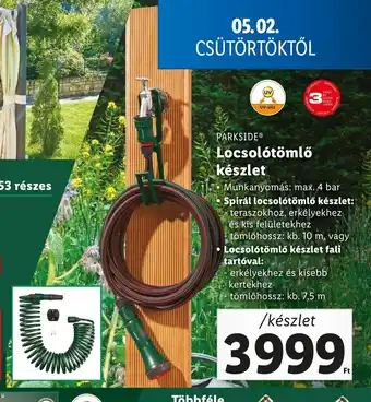 Lidl PARKSIDE® Locsolótömlő készlet ajánlat