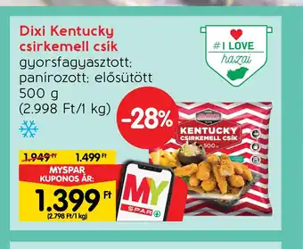 Spar Dixi Kentucky csirkemell csík 500g ajánlat