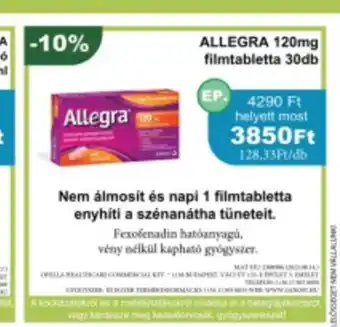 PatikaPlus ALLEGRA 120mg filmtabletta 30db ajánlat