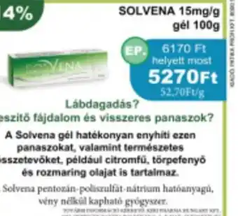 PatikaPlus SOLVENA 15mg/g gél 100g ajánlat