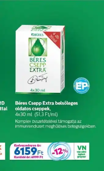 Gyöngy Patikák Béres Csepp Extra belsőleges oldatos cseppek, 4x30 ml ajánlat