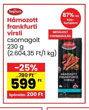 Spar Hámozott frankfurti virsli 230g ajánlat