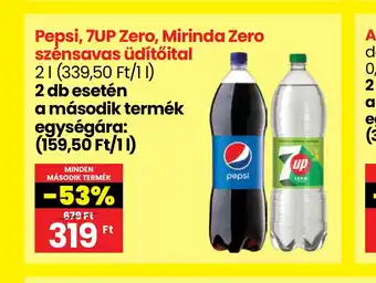 Spar Pepsi, 7UP Zero, Mirinda Zero szénsavas üdítőital 2l ajánlat