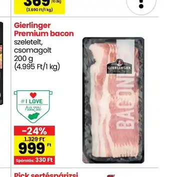 Spar Gierlinger Premium bacon 200g ajánlat