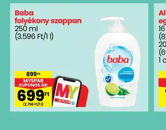 Spar Baba folyékony szappan 250ml ajánlat