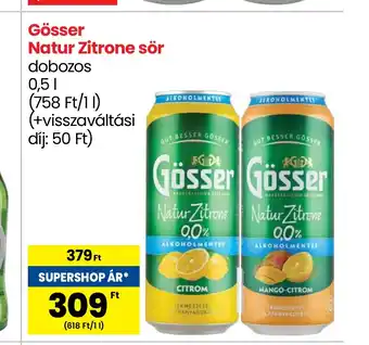 Spar Gösser Natur Zitrone sör 0,5l ajánlat