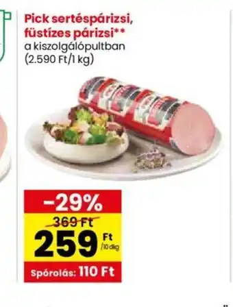 Spar Pick sertéspárizsi, füstízes párizsi 10dkg ajánlat