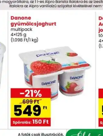 Spar Danone gyümölcsjoghurt 4x125g ajánlat