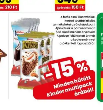 Spar Minden hűtött Kinder multipack ajánlat