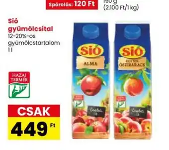 Spar Sió gyümölcsital 1l ajánlat