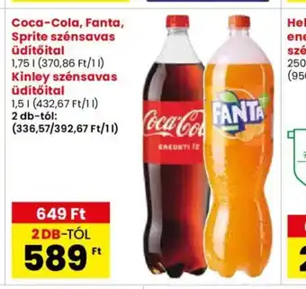 Spar Coca-Cola, Fanta, Sprite szénsavas Üdítőital 1,75l ajánlat