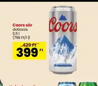 Spar Coors sör dobozos 0,5l ajánlat