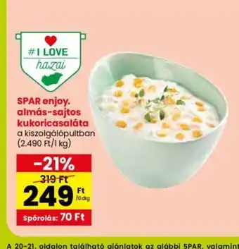 Spar SPAR enjoy. almás-sajtos kukoricasaláta 10dkg ajánlat