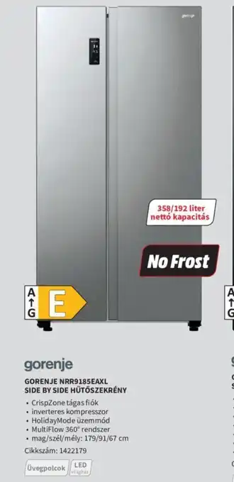 Media Markt GORENJE NRR9185EAXL SIDE BY SIDE HŰTŐSZEKRÉNY ajánlat