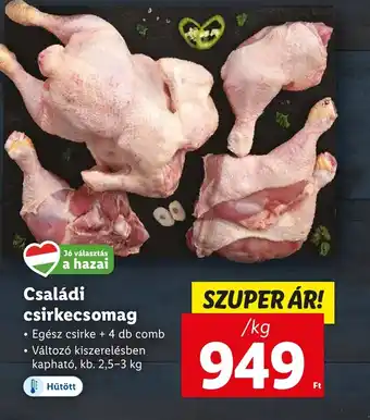 Lidl Családi csirkecsomag 1kg ajánlat